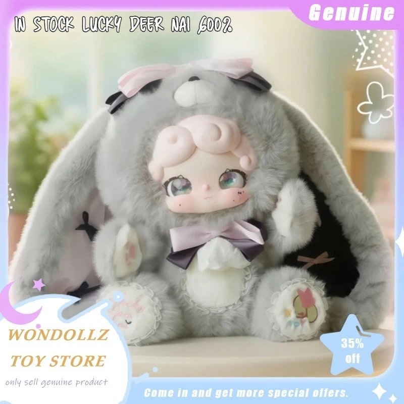 

In Stock Lucky Deer Nai Sweet Tea Bunny 600% Series Blind Box Kawaii Big Plush Doll Action Figure Bedroom Decoration Girls Gift