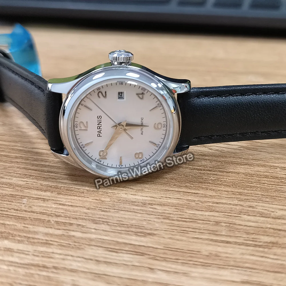 Parnis 26mm Women Girl Elegant Lady Watch Sapphire Crystal White Dial Miyota Automatic 5 ATM Waterproof
