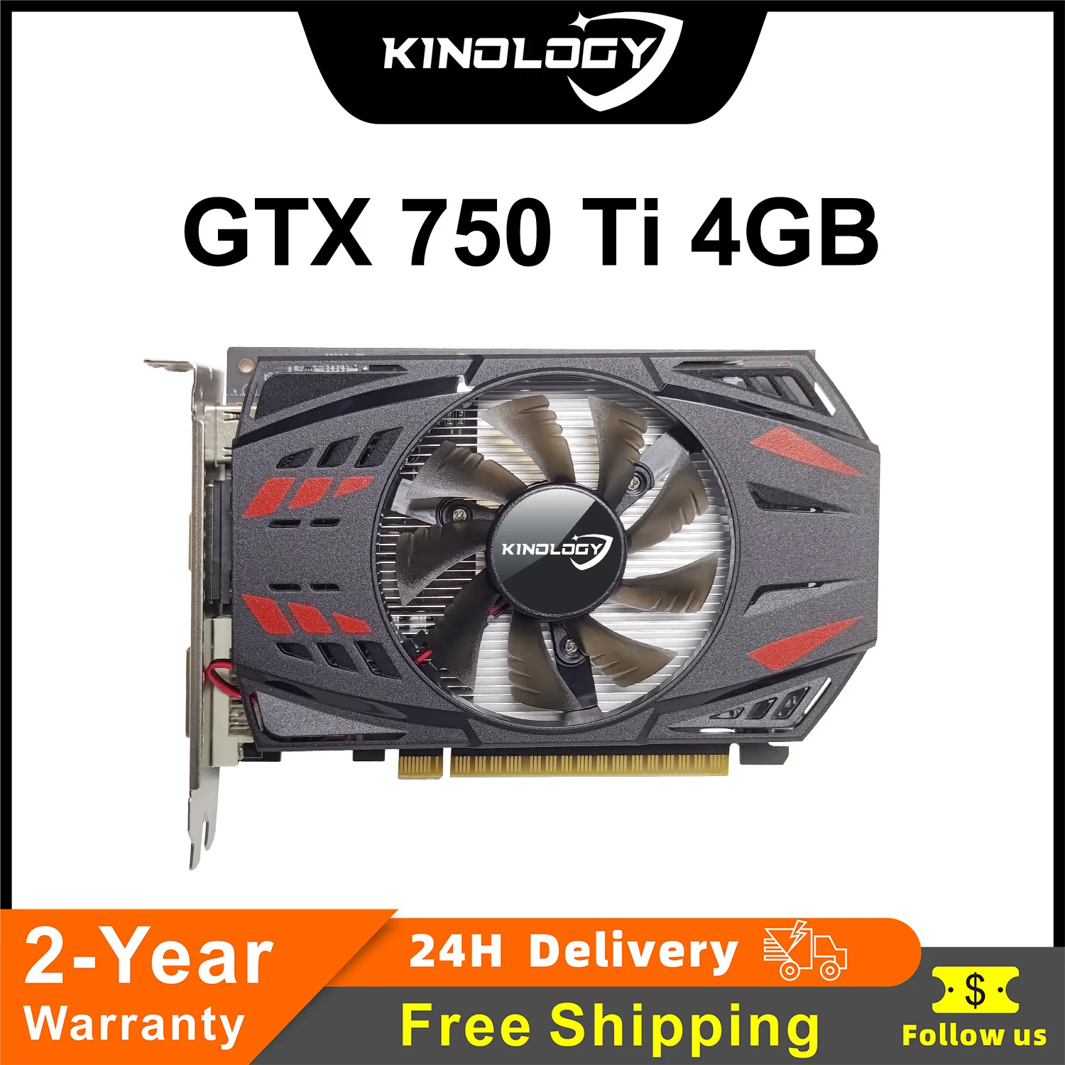 Kinology GTX 750 Ti 4GB Full New Graphics Card GDDR5 128bit 750Ti  Placa de Video GTX 750 Ti 4GB 2GB Gaming Video Cards