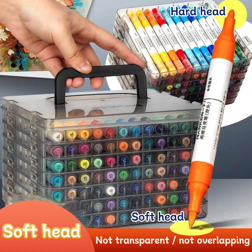 

12/24/36/48 цветов, двуглавый акриловый маркер, сделай сам, ручная роспись, моющиеся студенческие художественные практики, офисные канцелярские принадлежности