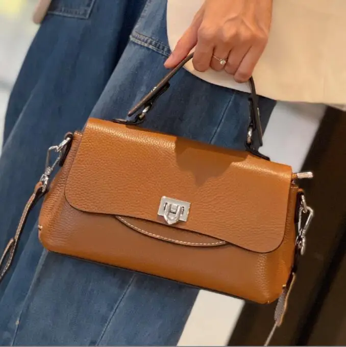 Genuine Leather Bags For Women Casual Simple Small Women's Handbags High Quality Cowskin Female Shoulder Crossbody Tote