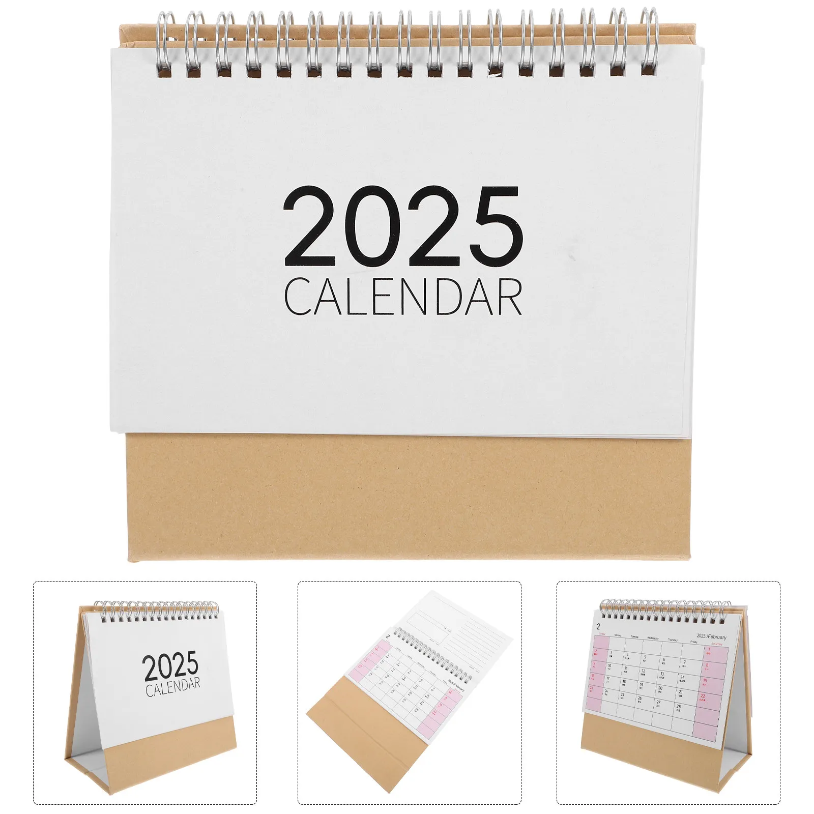 

Desk Calendar 2025 Flip Desktop Monthly Planner Foldable Standup Thick Paper Minimalist Design Office Home Organization Planner
