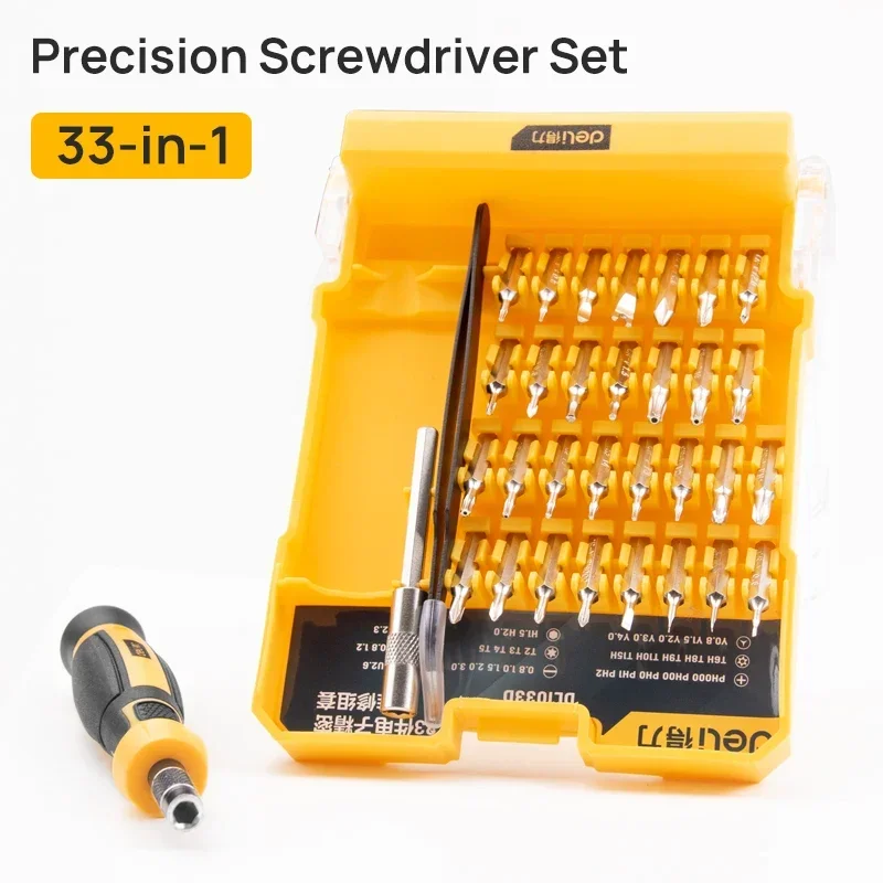 Deli 33 Pcs/Set Precision Screwdriver Multifunctional Magnetic Hexagon Torx Screwdriver Repair Tool Sets