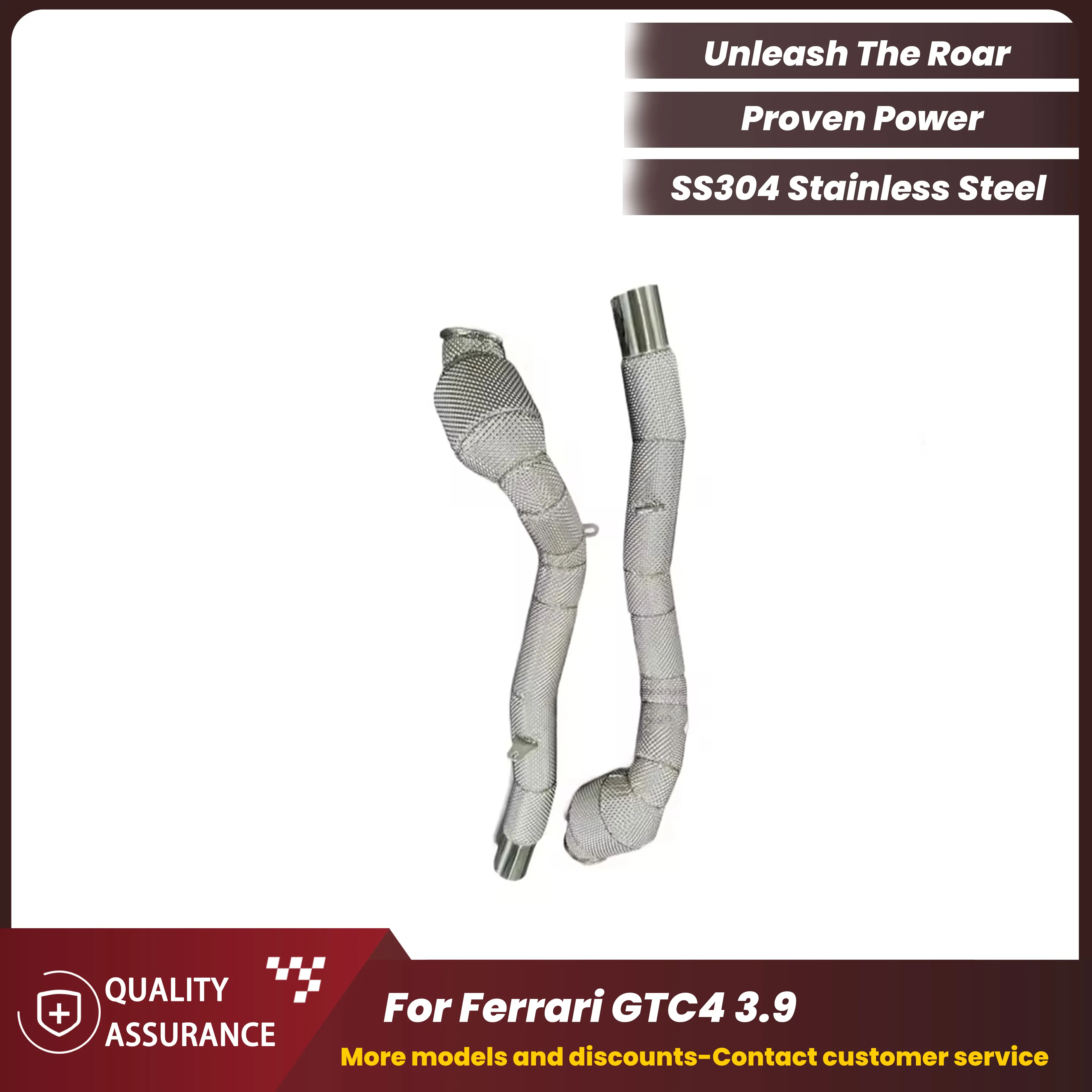 

High Flow Downpipe with Heat Shield for Ferrari GTC4Lusso 3.9T 2017-2019 ECCF SUS304 Header