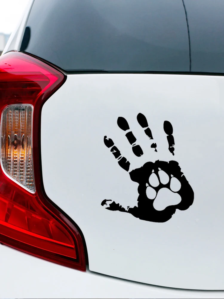 Y262# Die-Cut Vinyl Decal Dog Paws and Palms Car Sticker Waterproof Auto Decors on Car Body Bumper Rear Window Laptop