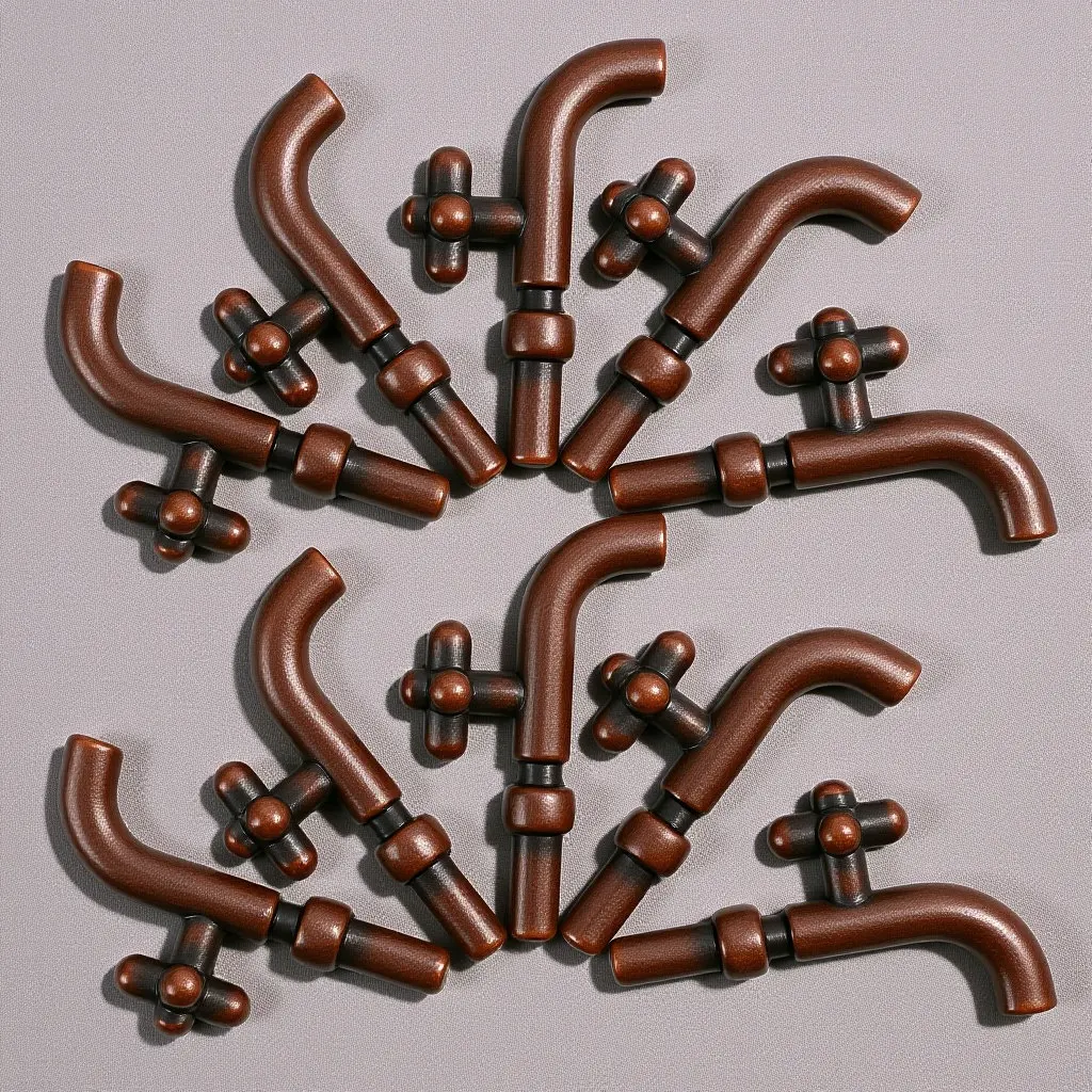 

10Pcs Miniature Faucet for Dollhouse Bathroom Kitchen DIY Decor Realistic Single Handle Plastic Tap Accessories Micro Landscape