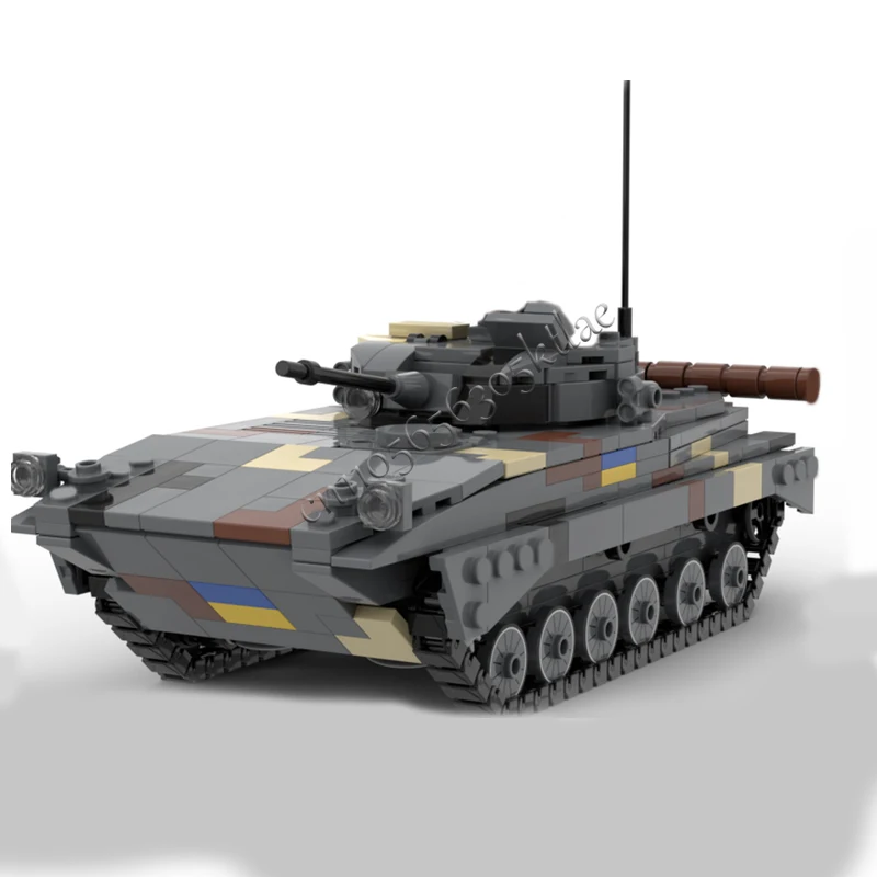 New 617PCS MOC Second Generation Amphibious BMP-2 Fighting Vehicle Model Assembled Educational Creative For Children Toys Gifts