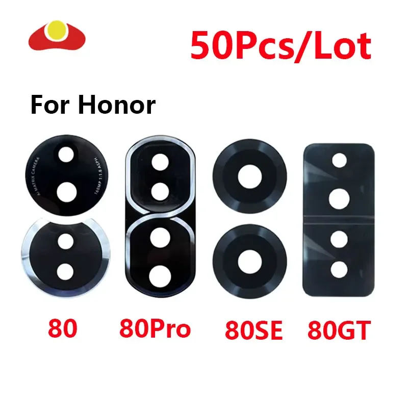 

50Pcs For Huawei Honor 80 Pro 8se 80 GT 80Gt Rear Back Camera Glass Lens With Adhesive Sticker Repair Parts