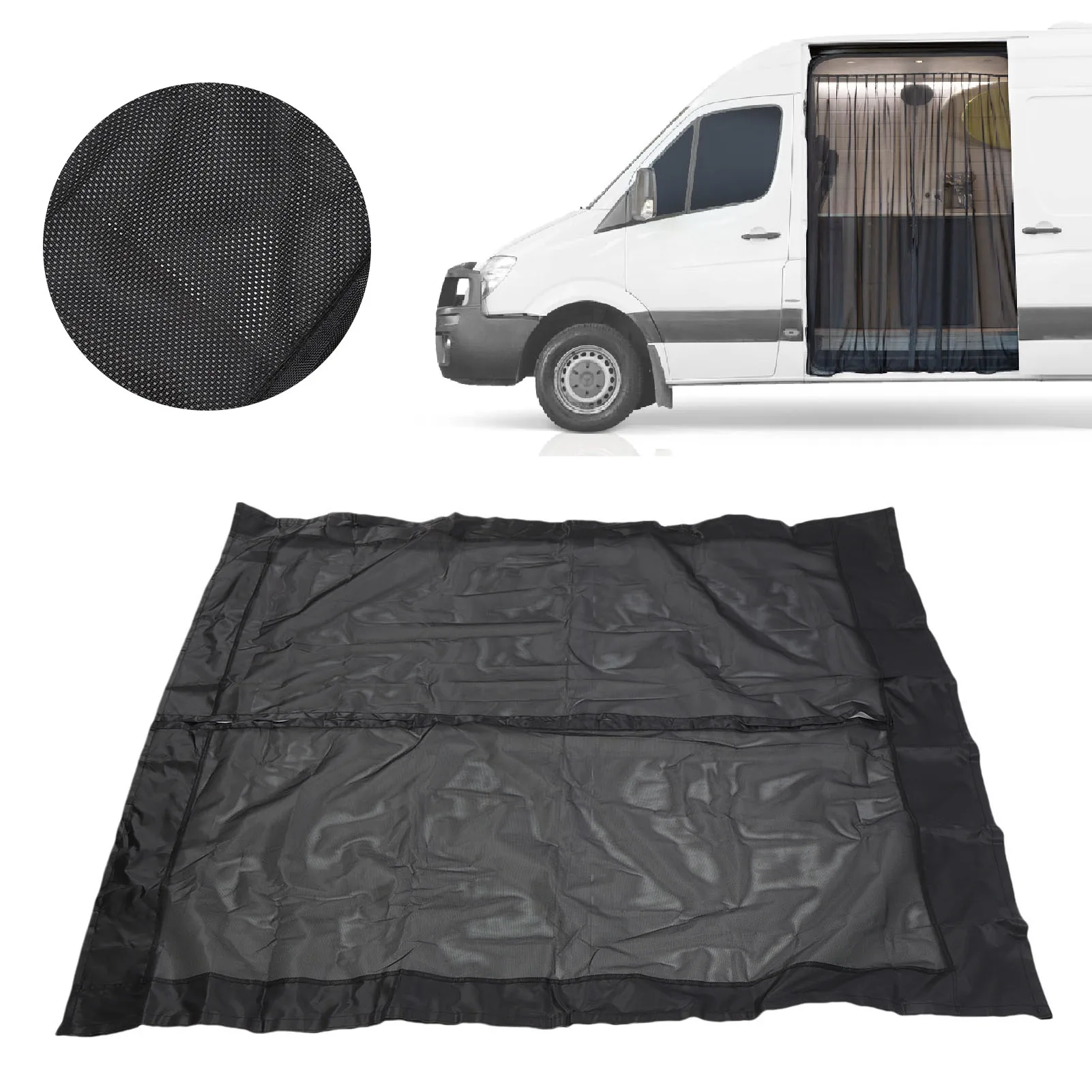 

RV Door Screen Curtains Privacy Rear Door Flyscreen Replacement for Campervans RV Sliding Door Fly Screen