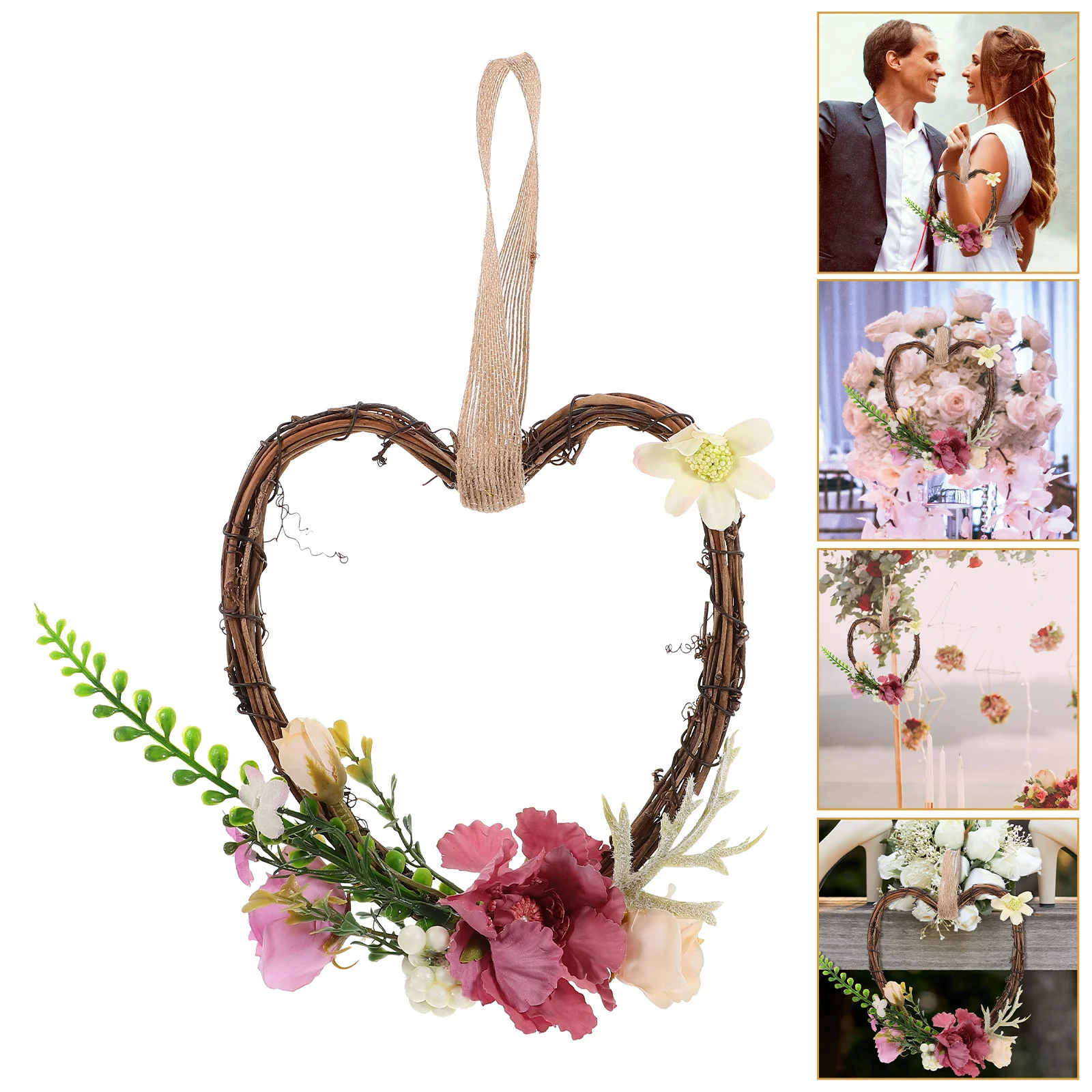 

Rustic Wreath Garland Wall Door Hanging Elegant Home Party Decoration Realistic Natural Wedding Wreath