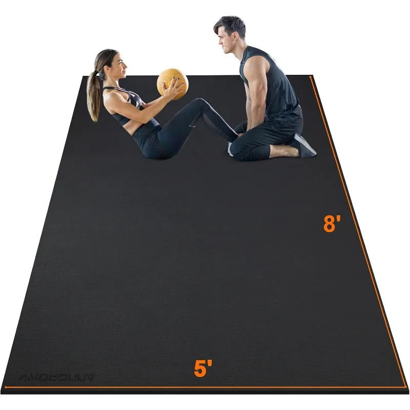 Large Gym Mat 8'x5'|12'x6' Fitness Mat for Home Gym Mat Exercise Heavy Duty Gym Flooring