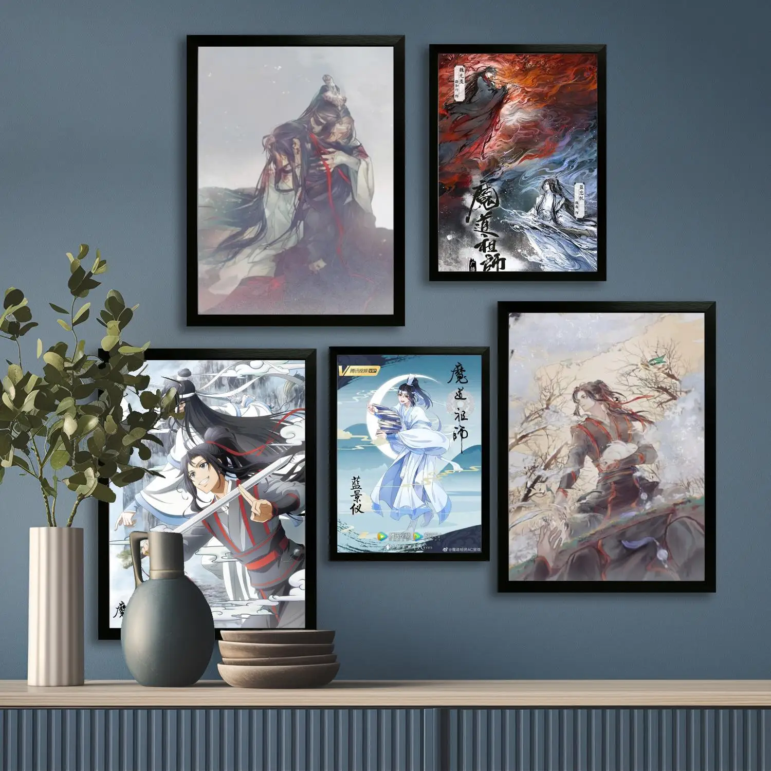 ملصق فني من القماش الكرتوني mo dao zu Shi وفن جداري، طباعة صور، عائلة حديثة، ديكور غرفة النوم، ملصقات، لوحة زخرفية