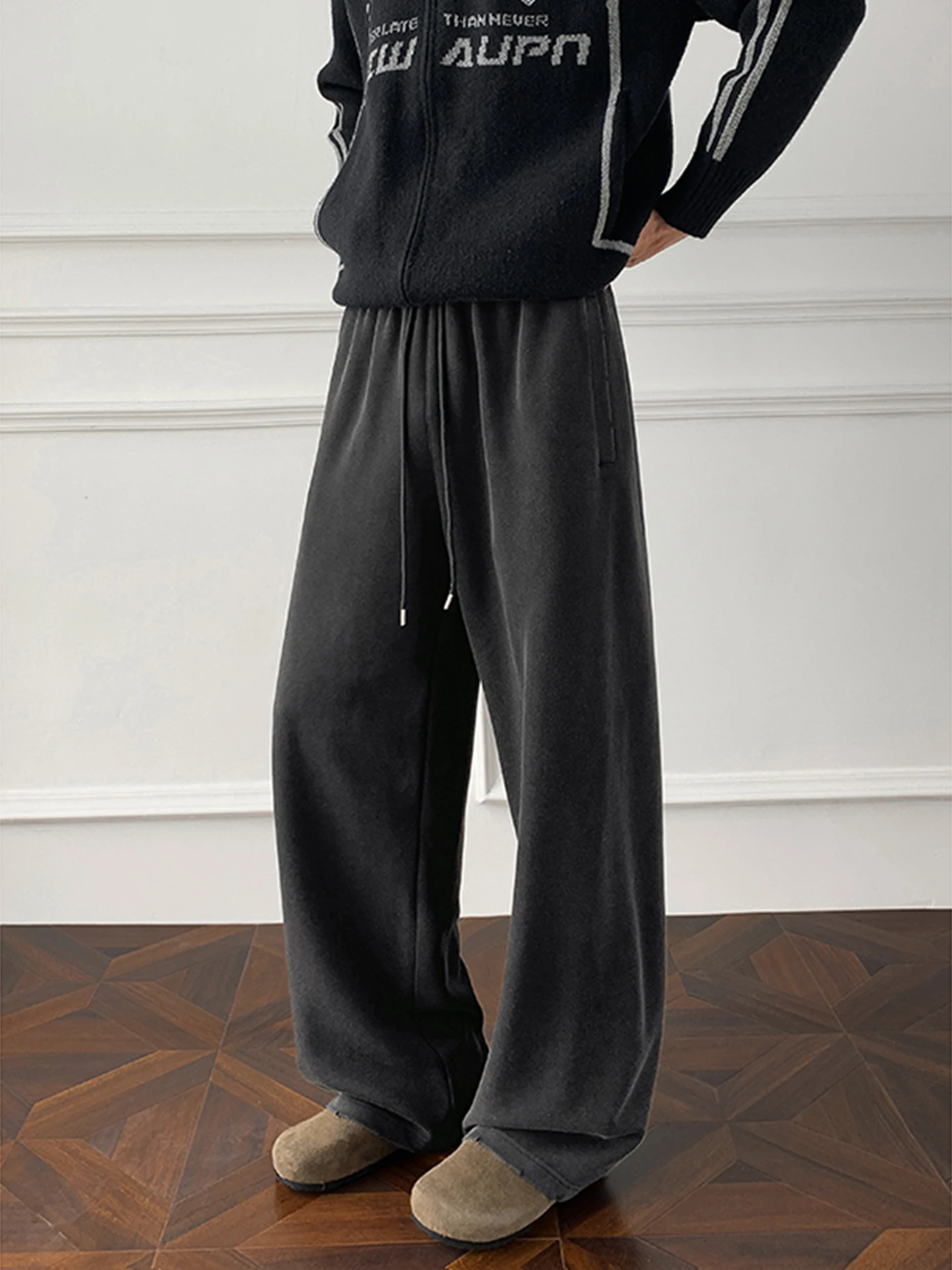 

American Waed Men's Casual Pants Spring Autumn Spor Loose Straight Leg Trousers Drapey Comfortable Large Size Jeans