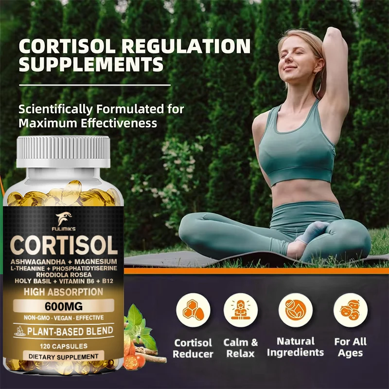 Advanced Cortisol Capsules, Containing Magnesium For Sleep, Nervousness, Antioxidant, Immune Health Balanced Cortisol Response