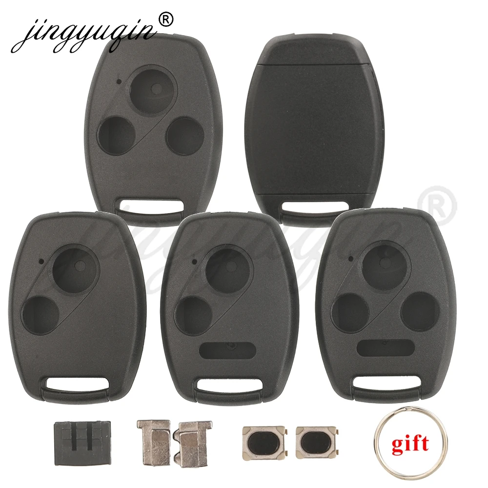 

jingyuqin Car Key Shell Case For Honda Accord CRV City CRZ Pilot Civic Fit Jazz Odysess Insight Ridgeline HRV Remote Fob Housing