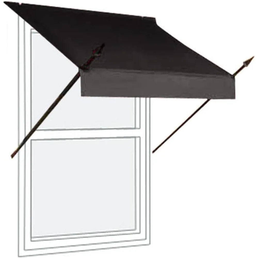 

Replacement Fabric for Retractable Window Awning in Designer Style with Straight Edge Valance - 8' Wide in Ebony Black