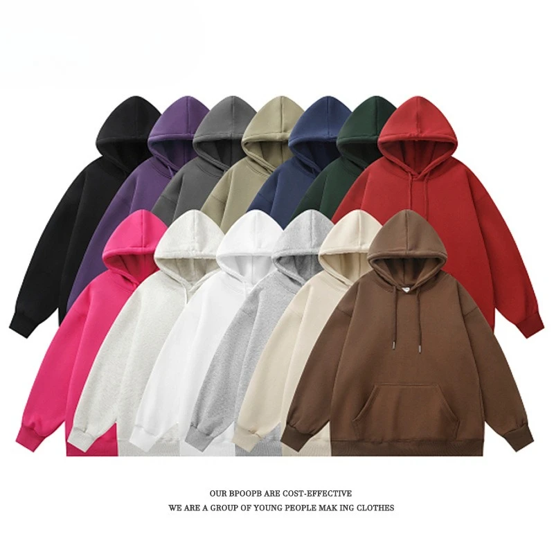 

Super Large Size 150kg Can Be Worn, Men's Shoulder-down Loose Solid Color Light Version Hooded Sweater
