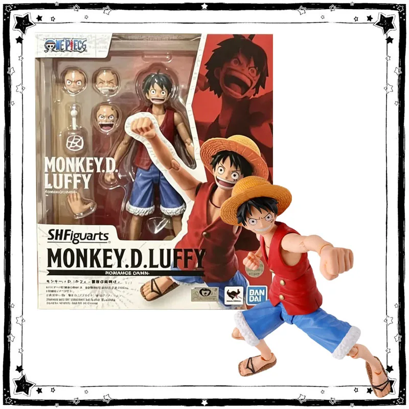 

In Stock Bandai One Piece Model Kit SHF Monkey D Luffy Romance Dawn Anime Action Figure Collection Finished Model Boy Toys Gifts