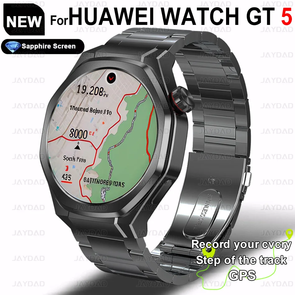 

2025 Новинка для Huawei GT5 Pro Смарт-часы Мужчины GPS-трекер AMOLED 360*360 HD Экран Сердечный ритм Bluetooth Вызов Водонепроницаемые умные часы