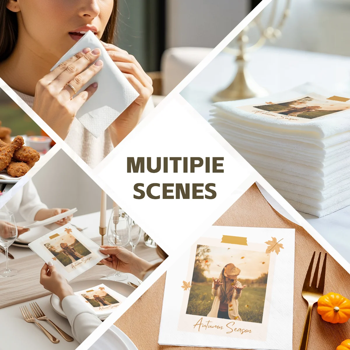 Personalized Paper Napkins for Autumn Custom Napkins of Your Photo Disposable Napkins for Welcome Autumn Party Baptism
