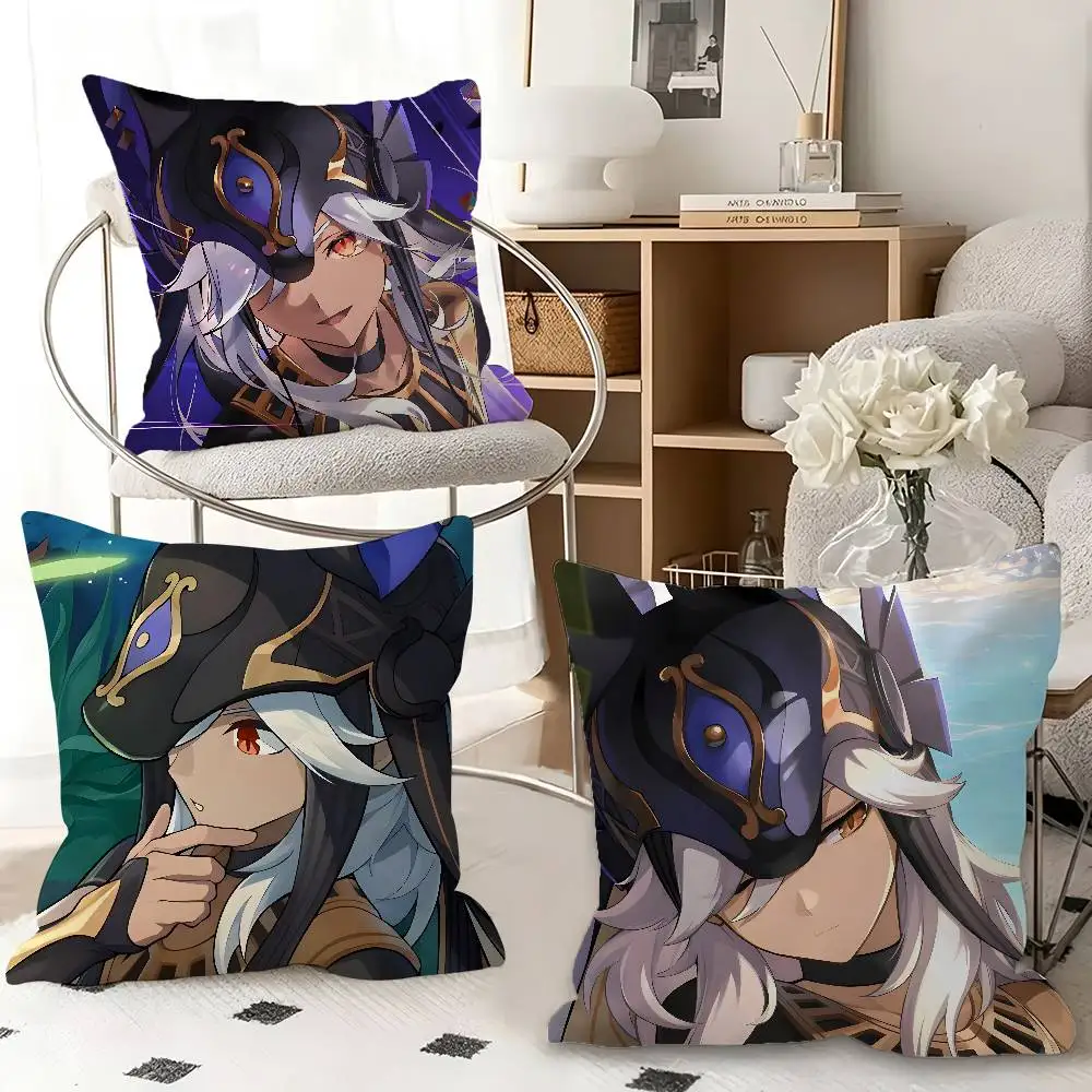 1pc Cyno Genshin Impact Pillow Case Fashion Square Pillowcase Bedroom Sofa Room Ins Decoration Leisure