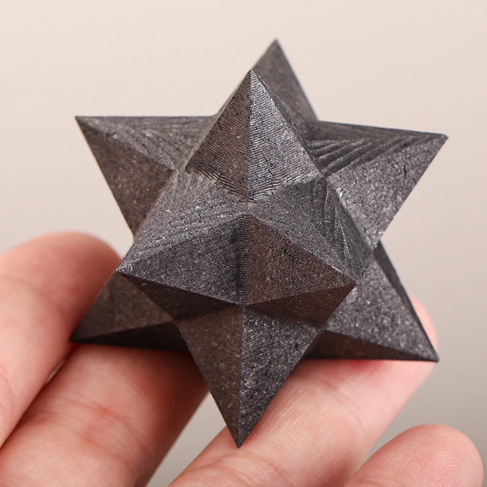Natural Shungite Stone Merkaba Sacred Star Chakra Protection Mineral Meditation Yoga Ornament Home Decoration