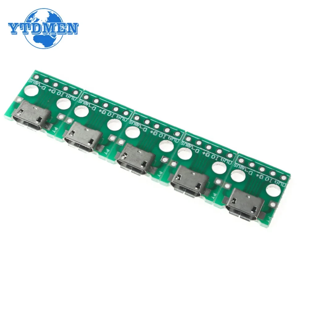 10PCS MICRO To DIP 5pin Female Connector MICRO PCB Test Board USB Mother Seat