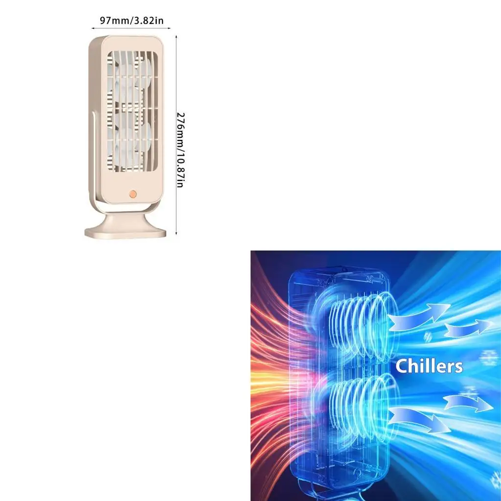 조용한 운영 데스크 팬 USB 연구 침실 사무실을위한 충전식 휴대용 팬 N58D