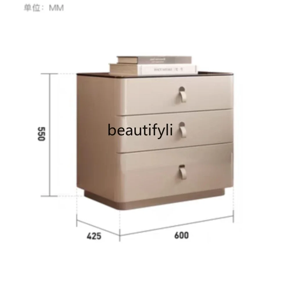 Minimalist Light Luxury Bedroom Chest of Drawers Solid Wood Modern Decorative Storage Cabinet Living Room Entrance Hallway