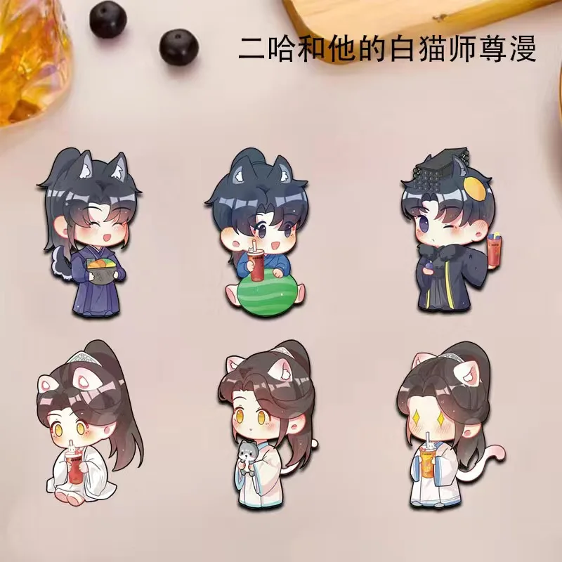 The Husky And His White Cat Shizun Cute Anime Badge Chu Wanning Mo Ran Cosplay Acrylic Brooch Lapel Pins Men Women Jewelry