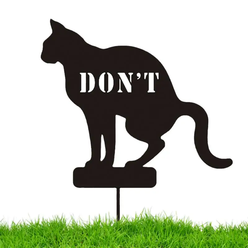 1pc Cast Iron Sign Garden Ground Plug Card Yard \'don\'t\' Warning Grass Decor Stop Dogs cats from Pooping On Your Lawn Sign