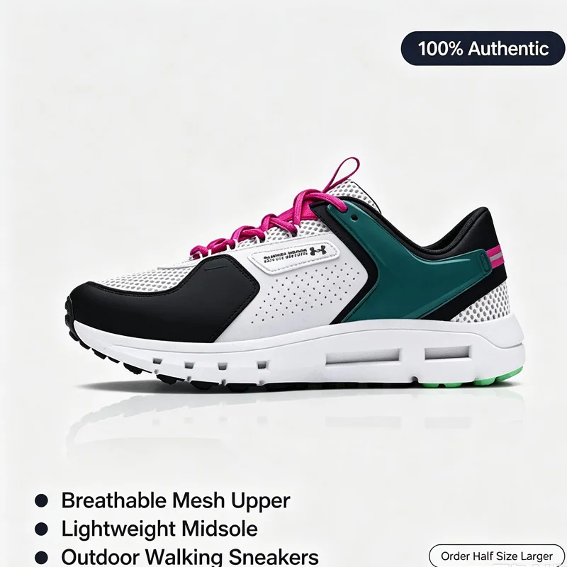 Under Armour Men Casual Sneakers 3028345-102 White Lightweight Breathable Outdoor Walking Shoes