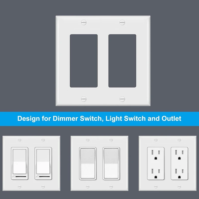 BAAG-10 шт., декоративная настенная пластина, 2-бандовая розетка стандартного размера для GFCI и USB-розетки, H4,53 дюйма X W4,57 дюйма, белый