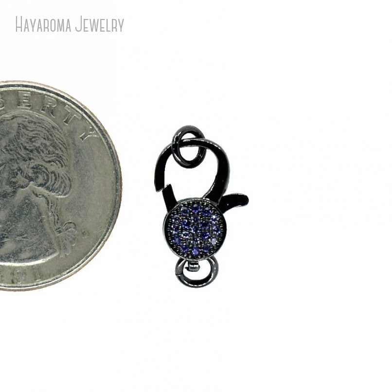 

5Pcs Copper Lobster Metal Cubic Zirconia Invisible Setting Gunmetal Color Wholesale & Hooks Accessory Clasps