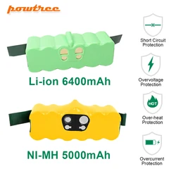 Batterie d'aspirateur 14.4 V 5000mAh 6400mAh pour iRobot Roomba 500 600 700 800 900 série 14.4 V 620 650 770 780 580 batteries