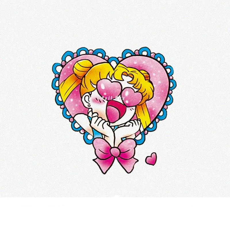 

Sailor Moon Tattoo Sticker Waterproof Arm Color Tattoo Sticker Printing Couple Street Long-lasting Flower Arm Sticker