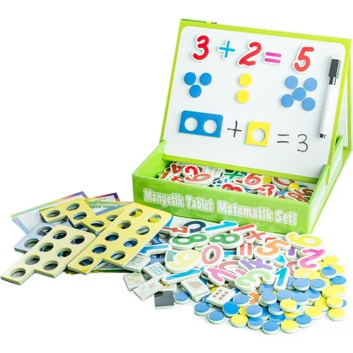 Diytoy 7927 magnético tablet conjunto de matemática. 20 números 60 pedras de jogo redondas 11 cartões de conclusão 6 símbolos de transação