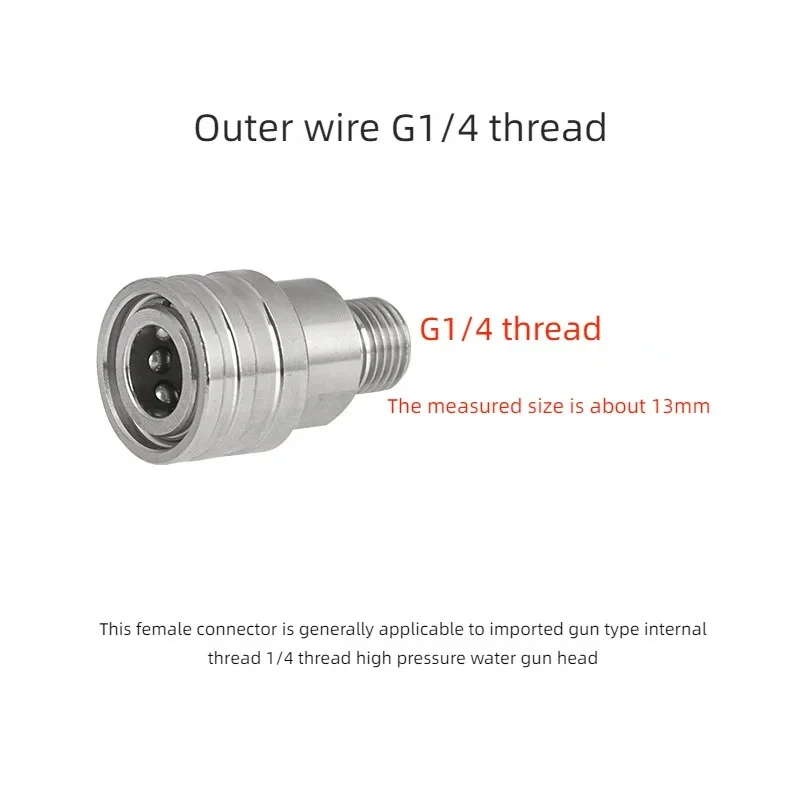 High Pressure Washer Quick Connect Coupler SS G1/4 External Internal M14 Thread Adapter Car Wash Water Gun Connector Fitting image 4