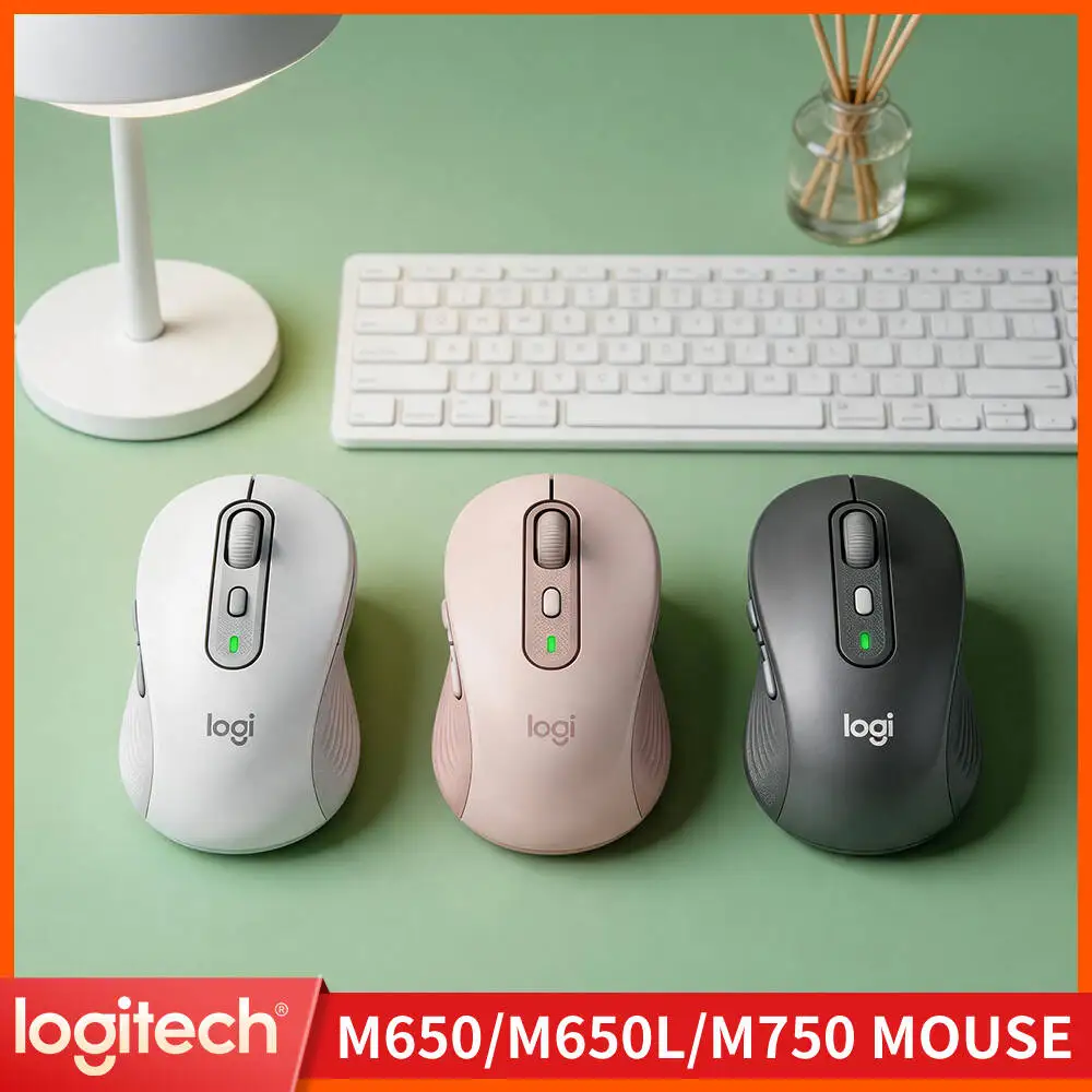 Logitech M650/M650L Wireless Ergonomic Mouse - 90% Reduced Click Noise, 5 Custom Buttons, Rubber Grips, 10m Range