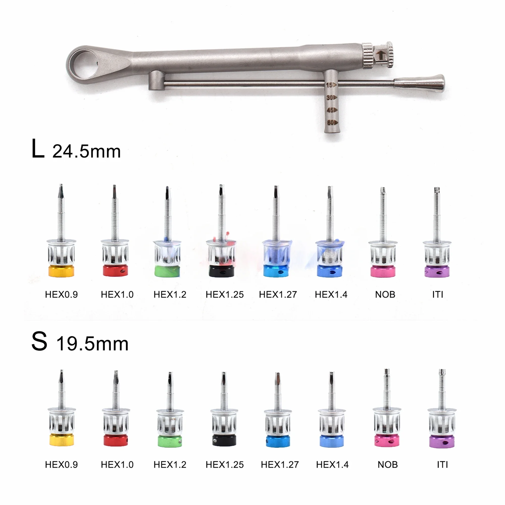 Dentals Universal Implants Hand Driver Hex Wrench Ratchet Screwdriver Kit Root Canal Treatment