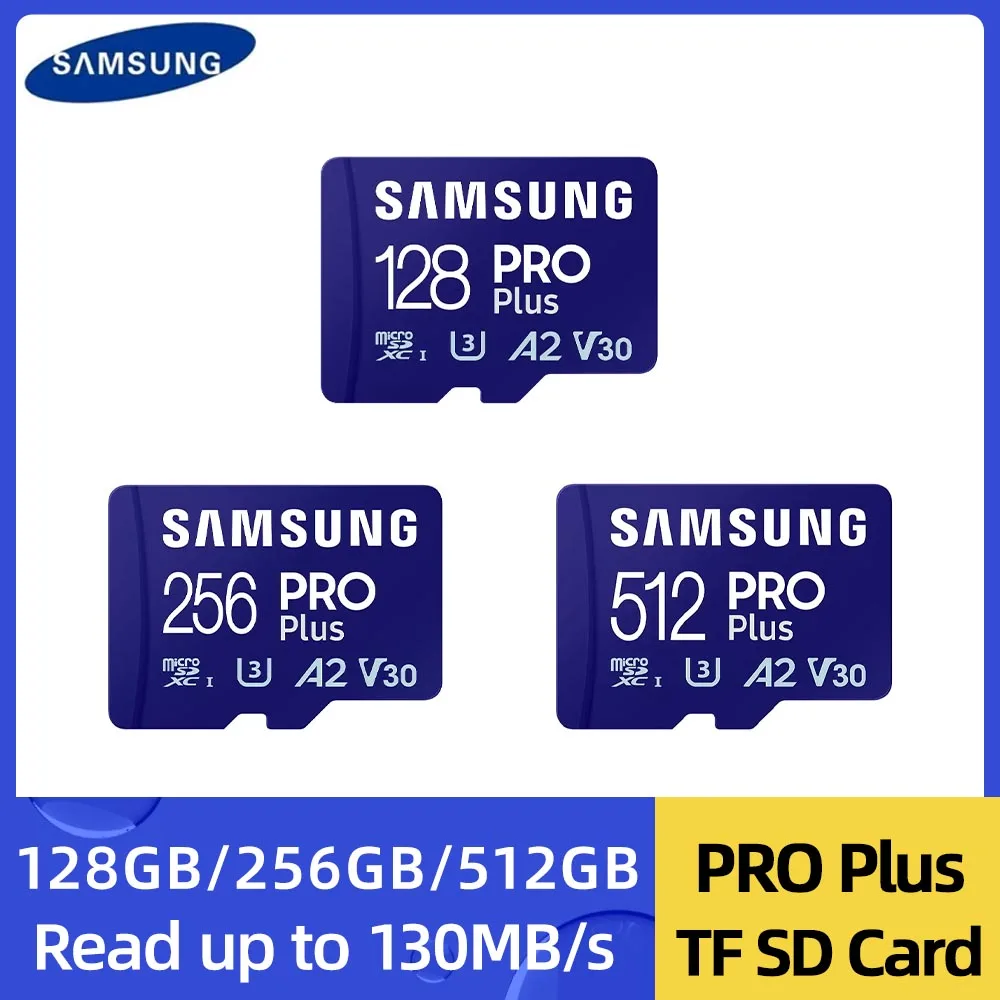 SAMSUNG Memory Card PRO Plus MicroSD Card 128GB 256GB 512GB 180MB/s C10 U3 V30 Microsd Micro SD SDXC For Phone Drone Camera