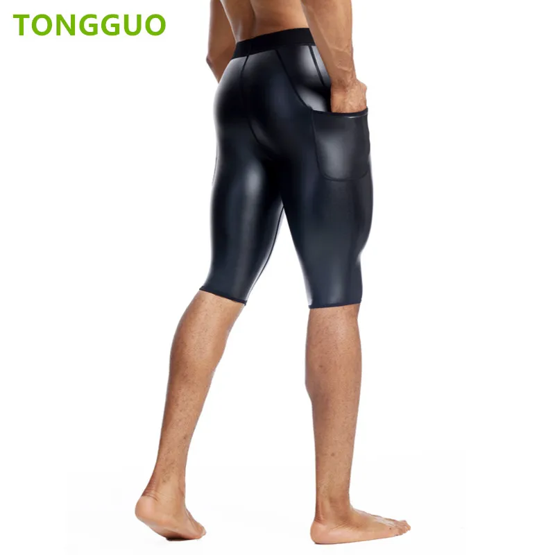 

Крутой парень, новый стиль, брюки из искусственной кожи, формирователь талии, контрольные трусики, компрессионное нижнее белье, шорты для фитнеса с карманом