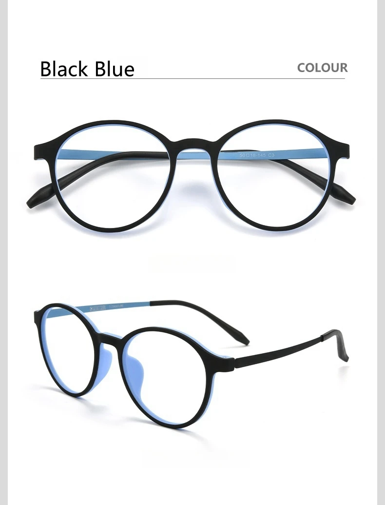 YIMARUILI Ultraleichte Retro Runde Titanlegierung Brillengestell Männer und Frauen Flexible TR90 Optische Brillen 3050 – Detail 10