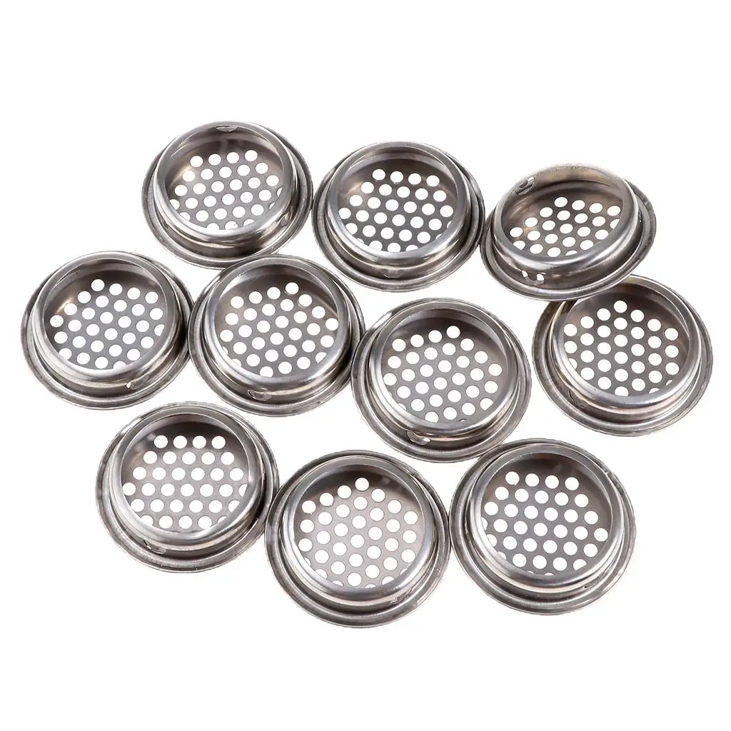 10 Pieces Housing Cover Stainless Steel Round Ventilation Hole Grid