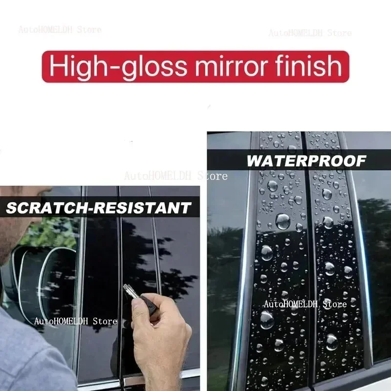 6Pcs Glossy Black Pillar Posts Cover Fit for Toyota Sienna 2021-2023 2024  Window Car Door Trim BC Column Sticker
