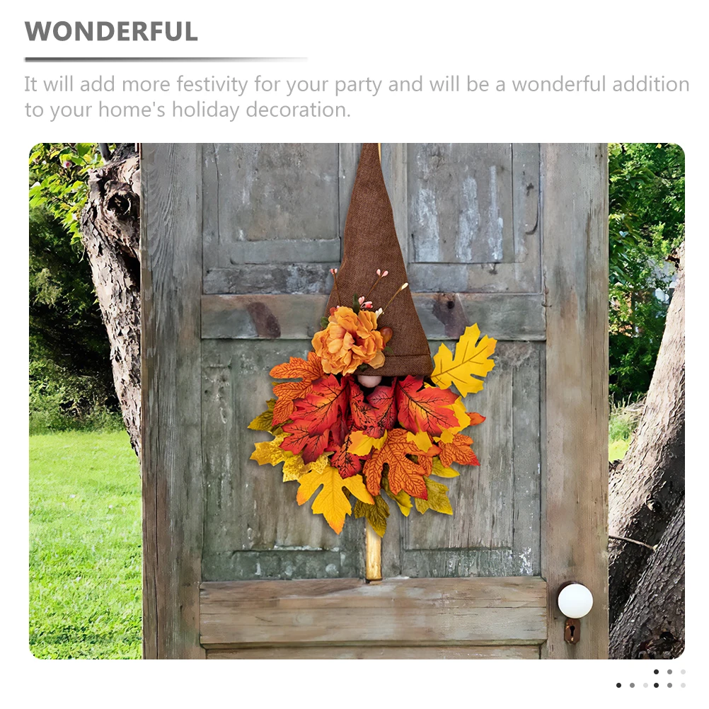 

Dark Maple Leaf Door Hanging Front Wreath Fall Decor Autumn Decorations Non-woven Fabric Thanksgiving Wreaths Outdoor