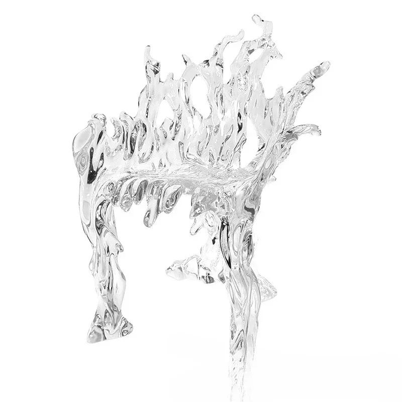 

Light luxury modern transparent resin seat, living room chair hotel creative seat art