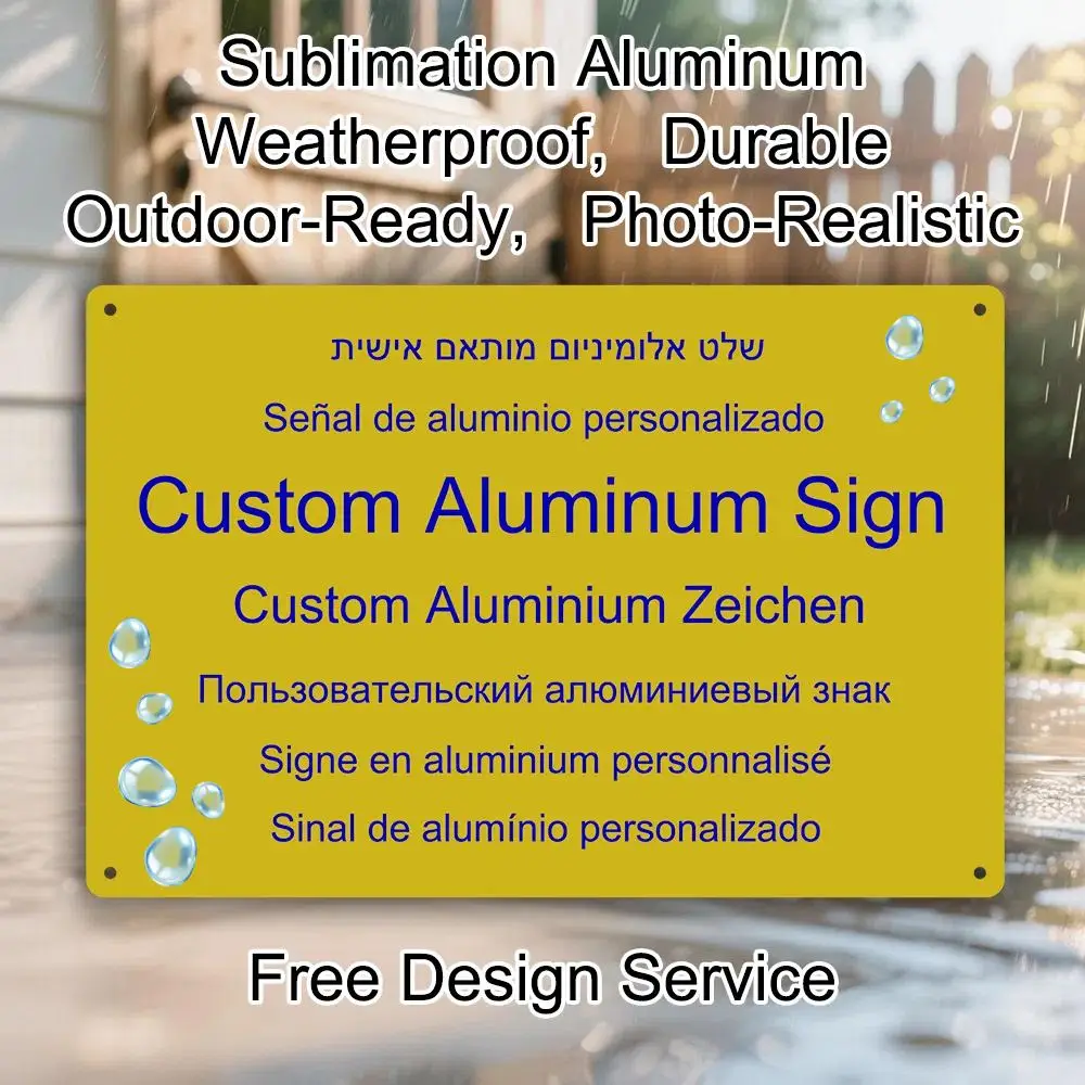 Custom Aluminum Sign Personalized Photo Printing Waterproof Garden Indoor Decor Plaque Heat Transfer Metal Wall Sign
