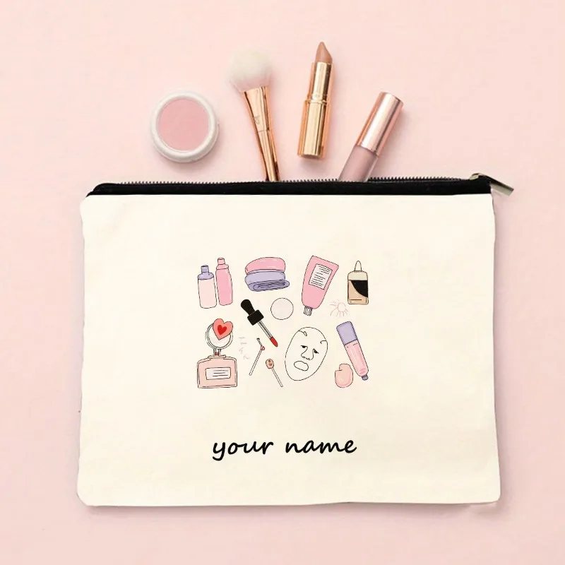 Personalized Custom Large Capacity Makeup Bag Portable Travel Toiletry Organizer Pouch Coin Purse Pen Case Suitable Gifts
