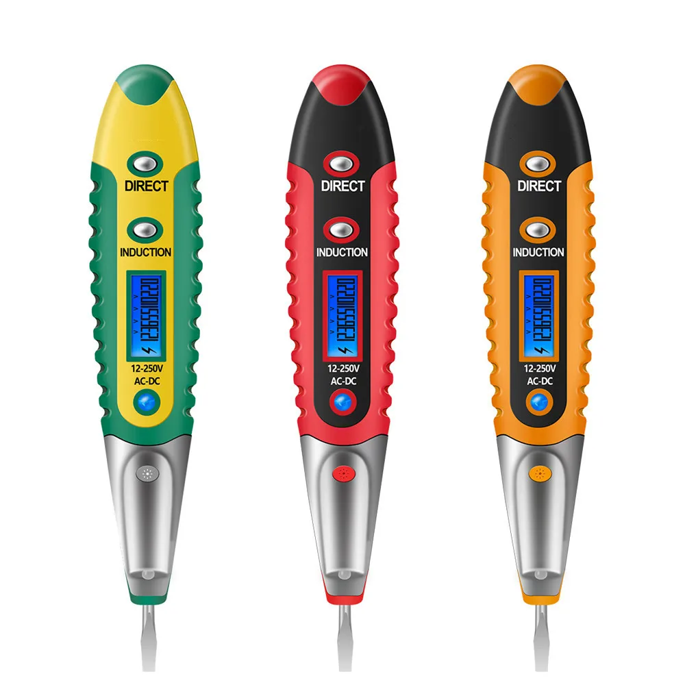 Digital Test Pencil Tester Electrical LCD Display Screwdriver Voltage Detector Test Pen AC/DC 12-250V Electrician Tools